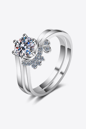 Maintain Grace Zircon Accents Moissanite Ring Set - MXSTUDIO.COM
