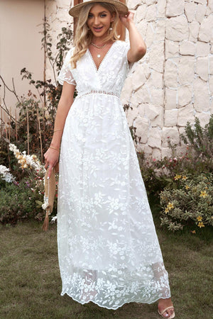Marry Me Embroidered White Lace Maxi Dress - MXSTUDIO.COM