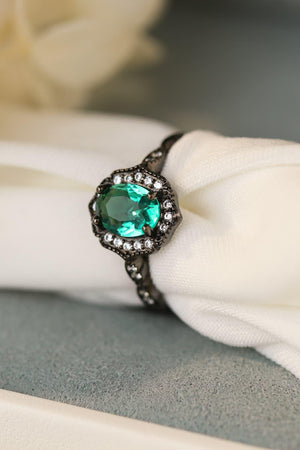 Meaningful Day 925 Sterling Silver Paraiba Tourmaline Ring - MXSTUDIO.COM