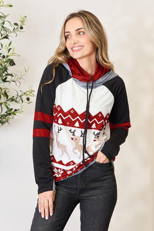 Merriment Long Sleeve Womens Christmas Hoodie-MXSTUDIO.COM