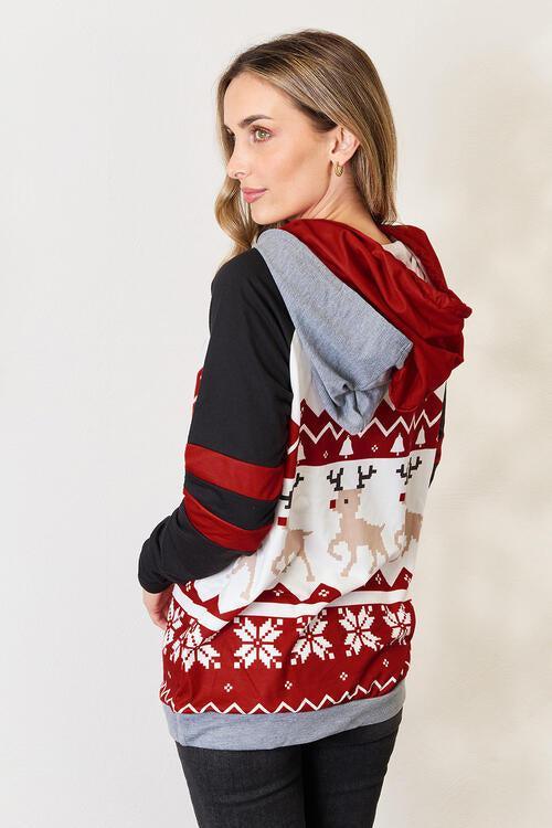 Merriment Long Sleeve Womens Christmas Hoodie-MXSTUDIO.COM