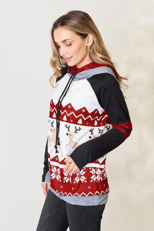 Merriment Long Sleeve Womens Christmas Hoodie-MXSTUDIO.COM
