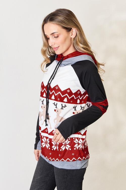 Merriment Long Sleeve Womens Christmas Hoodie-MXSTUDIO.COM