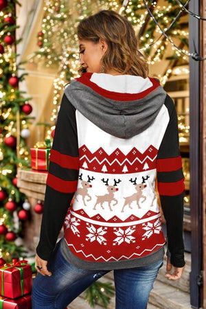 Merriment Long Sleeve Womens Christmas Hoodie-MXSTUDIO.COM