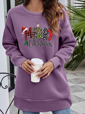 Merry Christmas Graphic Women Long Sleeve Sweatshirt-MXSTUDIO.COM