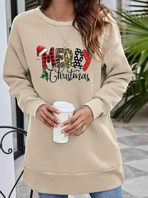 Merry Christmas Graphic Women Long Sleeve Sweatshirt-MXSTUDIO.COM