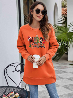 Merry Christmas Graphic Women Long Sleeve Sweatshirt-MXSTUDIO.COM