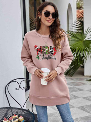 Merry Christmas Graphic Women Long Sleeve Sweatshirt-MXSTUDIO.COM