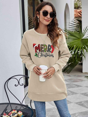 Merry Christmas Graphic Women Long Sleeve Sweatshirt-MXSTUDIO.COM