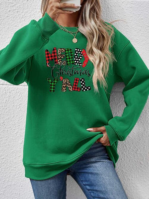 Merry Christmas Y'all Graphic Festive Sweatshirt-MXSTUDIO.COM