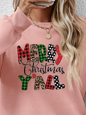 Merry Christmas Y'all Graphic Festive Sweatshirt-MXSTUDIO.COM