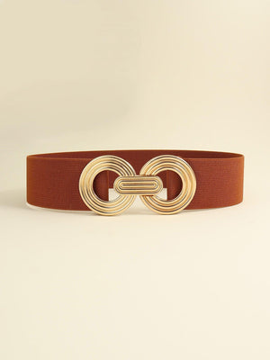 Mesmerize Me Geometric Buckle Wide Stretch Waist Belt - MXSTUDIO.COM