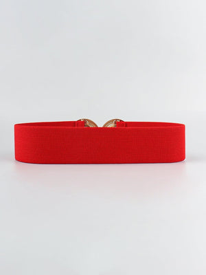 Mesmerize Me Geometric Buckle Wide Stretch Waist Belt - MXSTUDIO.COM