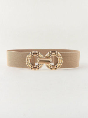 Mesmerize Me Geometric Buckle Wide Stretch Waist Belt - MXSTUDIO.COM