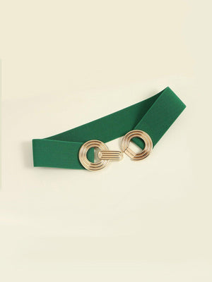 Mesmerize Me Geometric Buckle Wide Stretch Waist Belt - MXSTUDIO.COM