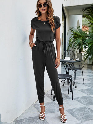 Midweek Break Short Sleeve Jogger Jumpsuit - MXSTUDIO.COM