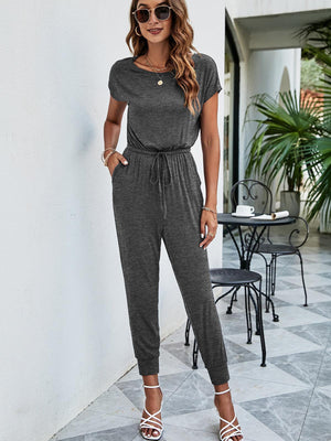 Midweek Break Short Sleeve Jogger Jumpsuit - MXSTUDIO.COM
