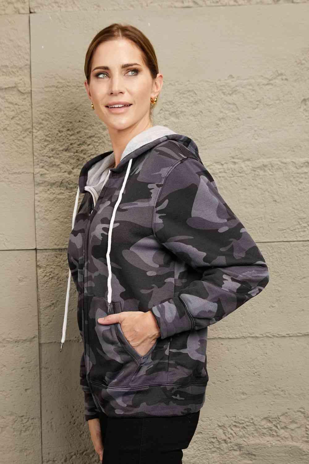 Military Look Camouflage Jacket With Hood-MXSTUDIO.COM