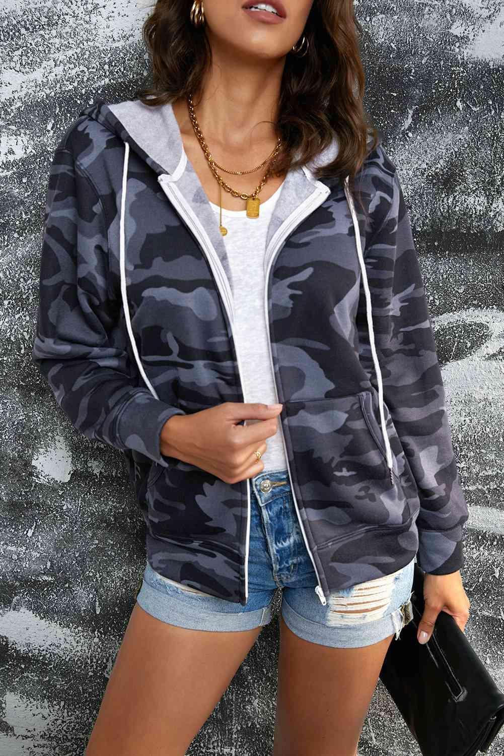 Military Look Camouflage Jacket With Hood-MXSTUDIO.COM