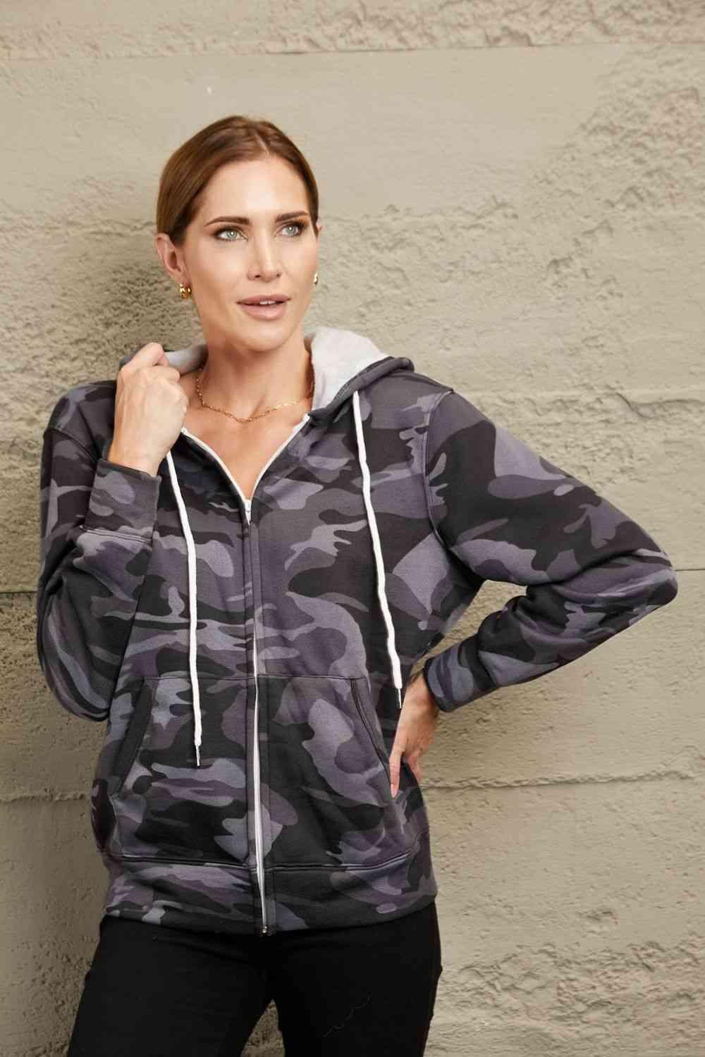 Military Look Camouflage Jacket With Hood-MXSTUDIO.COM