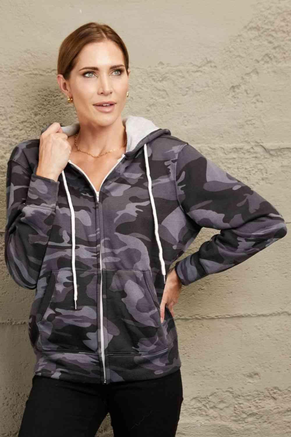 Military Look Camouflage Jacket With Hood-MXSTUDIO.COM