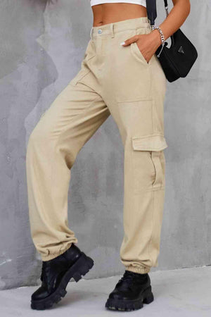 Military Look High Waist Jogger Cargo Pants - MXSTUDIO.COM