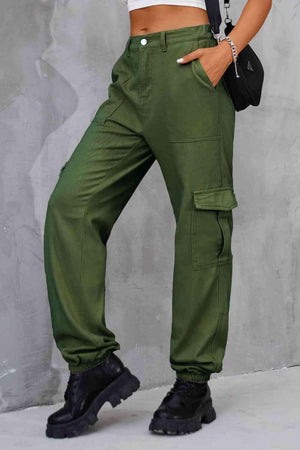 Military Look High Waist Jogger Cargo Pants - MXSTUDIO.COM