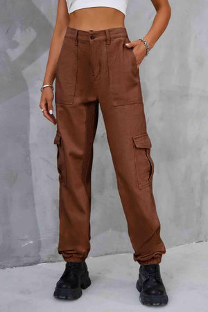 Military Look High Waist Jogger Cargo Pants - MXSTUDIO.COM