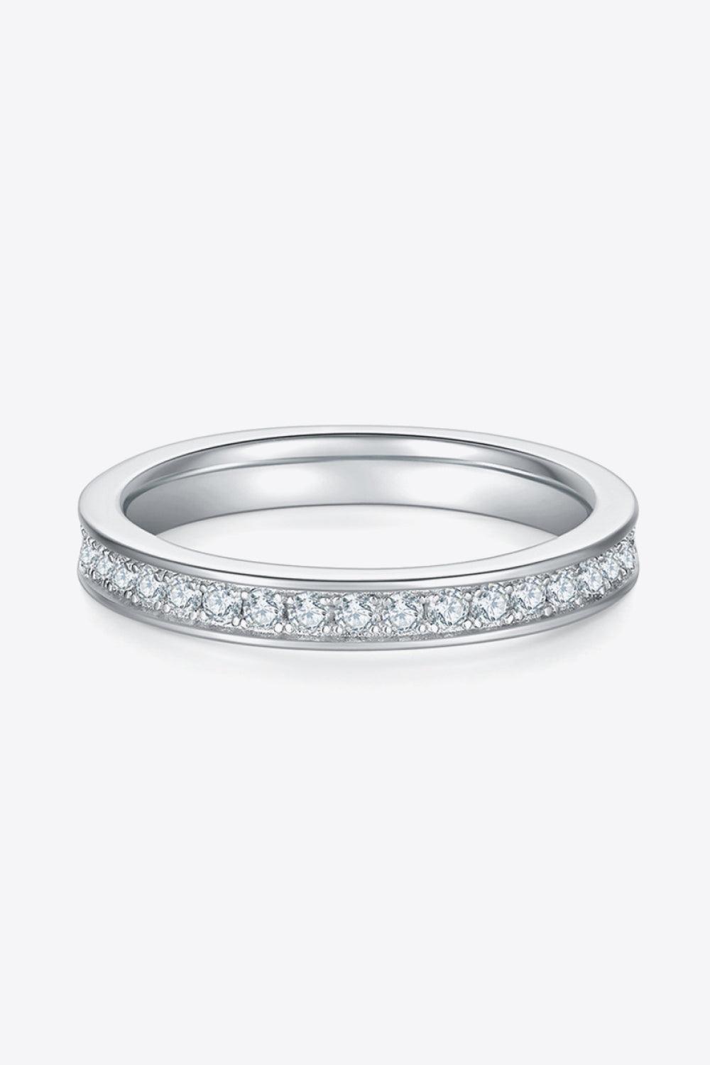 Minimalist Classic Band Moissanite Platinum-Plated Ring - MXSTUDIO.COM