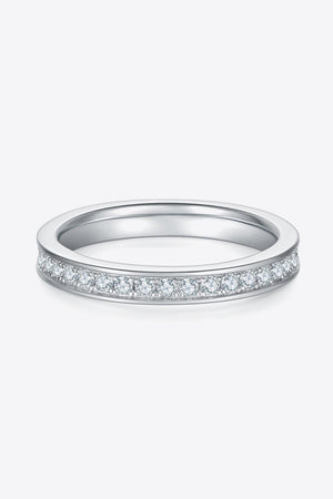 Minimalist Classic Band Moissanite Platinum-Plated Ring - MXSTUDIO.COM
