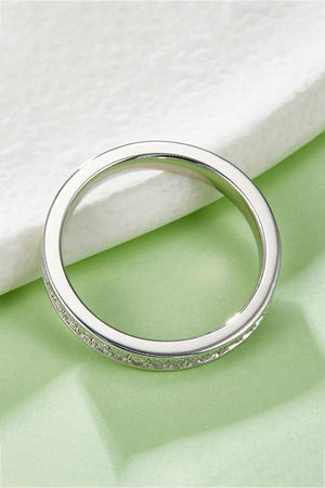 Minimalist Classic Band Moissanite Platinum-Plated Ring - MXSTUDIO.COM