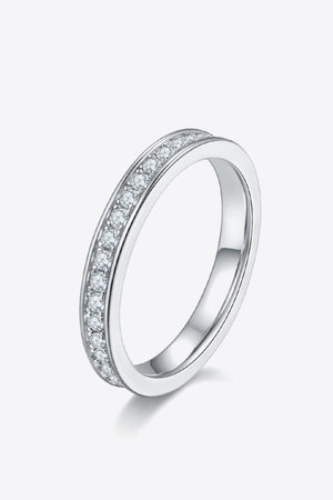 Minimalist Classic Band Moissanite Platinum-Plated Ring - MXSTUDIO.COM