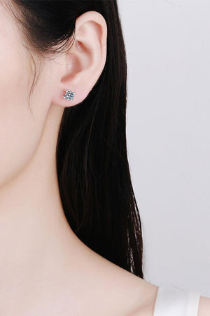 Modern Classic Minimalist 1 Carat Moissanite Stud Earrings - MXSTUDIO.COM