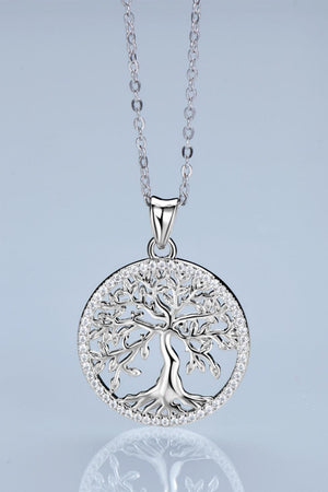 Moissanite Tree Pendant 925 Sterling Silver Necklace - MXSTUDIO.COM
