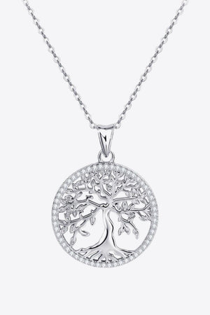 Moissanite Tree Pendant 925 Sterling Silver Necklace - MXSTUDIO.COM
