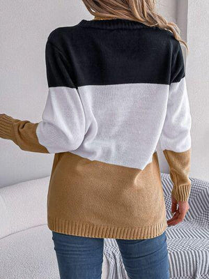 Most Versatile Color Block Knitted Cardigan-MXSTUDIO.COM