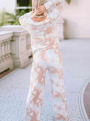 Multicolor Top And Pants Two Piece Lounge Set - MXSTUDIO.COM