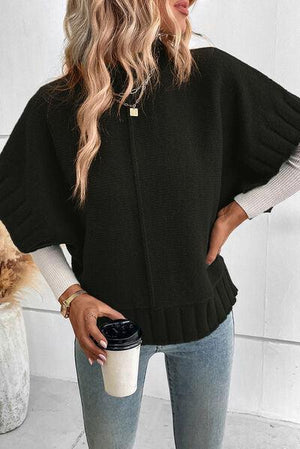 Multipurpose Short Sleeve Mock Neck Sweater-MXSTUDIO.COM
