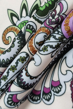 a close up of a tie with a design on it