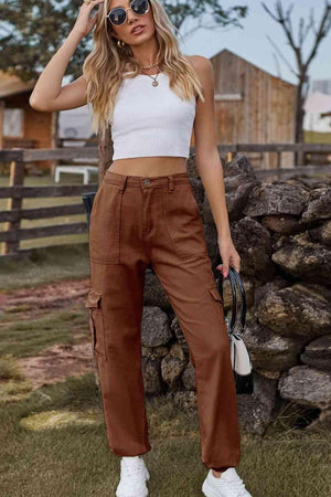 Naturally Understated High Waist Cargo Joggers - MXSTUDIO.COM