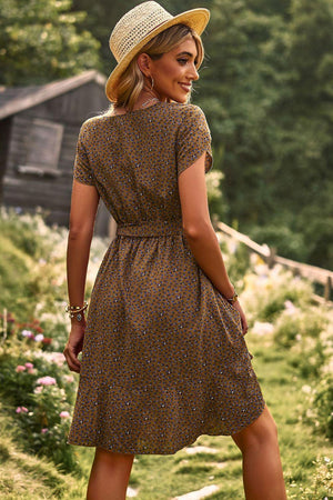 Nature Lover Petal Sleeve Mini Ruffle Hem Dress - MXSTUDIO.COM