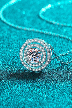 Nice-Looking Round Moissanite Necklace Womens - MXSTUDIO.COM
