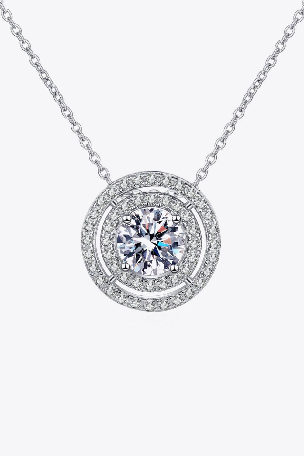 Nice-Looking Round Moissanite Necklace Womens - MXSTUDIO.COM