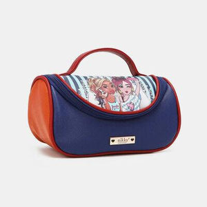 a handbag with a picture of two girls on it