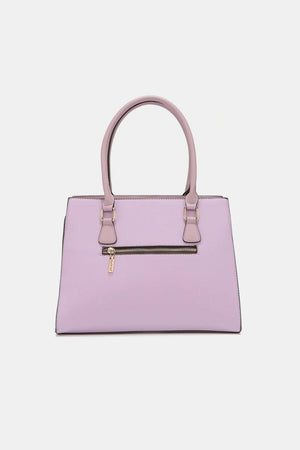 a pink handbag on a white background