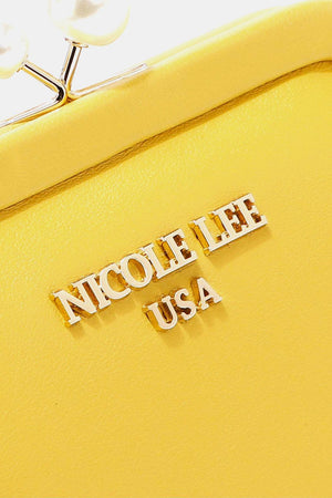 Nicole Lee USA Pearl Accent Leather Coin Purse - MXSTUDIO.COM