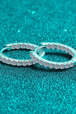 Notable Sterling Silver Moissanite Huggie Earrings - MXSTUDIO.COM