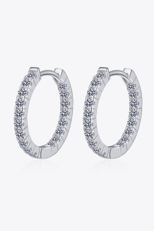 Notable Sterling Silver Moissanite Huggie Earrings - MXSTUDIO.COM