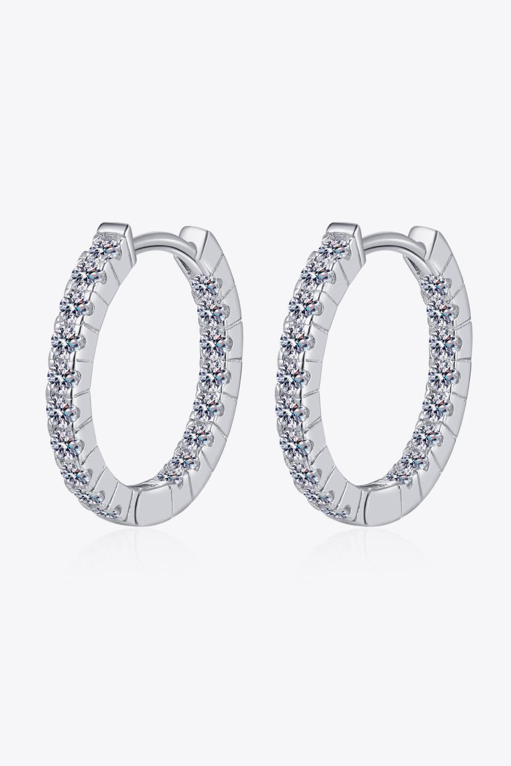 Notable Sterling Silver Moissanite Huggie Earrings - MXSTUDIO.COM