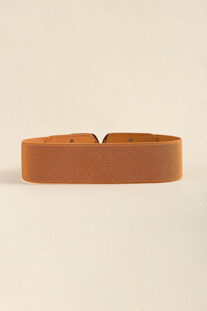 Noteworthy Attire Zinc Alloy Buckle Wide Waist Elastic Belt - MXSTUDIO.COM